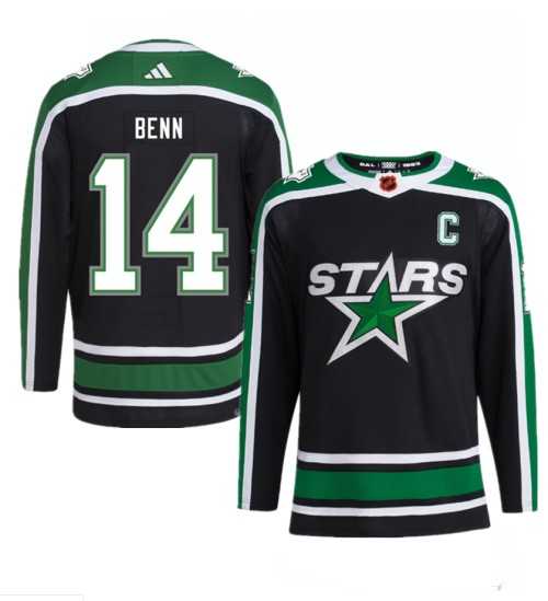 Mens Dallas Stars #14 Jamie Benn Black 2022-23 Reverse Retro Stitched Jersey Dzhi->dallas stars->NHL Jersey